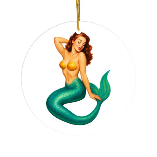 Classic Vintage Mermaid Pinup Ceramic Ornaments