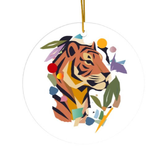 Abstract Tiger in an Artistic Style Ceramic Ornaments