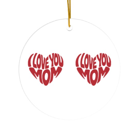 I Love You Mom Mug With Heart Handle Ceramic Ornaments