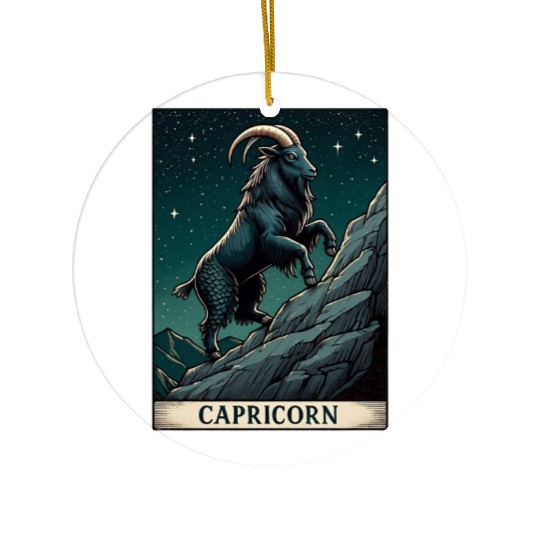 Zodiac Card Capricorn Ceramic Ornaments