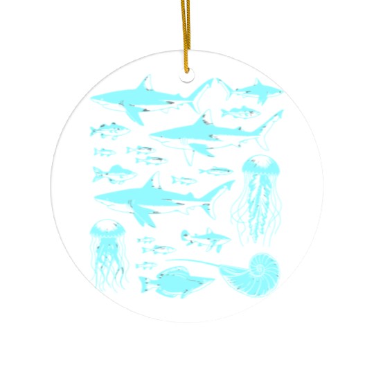 Shark Fish Octopus Nature Ceramic Ornaments