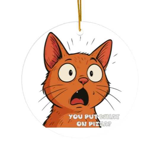 Funny Shocked Cat Meme Ceramic Ornaments