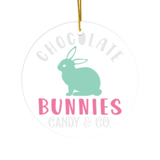 Chocolate Bunnies Candy & Co Happy Easter Holiday Ceramic Ornaments