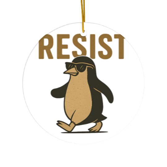 Resist Penguin Activism - Funny Protest Graphic Ceramic Ornaments