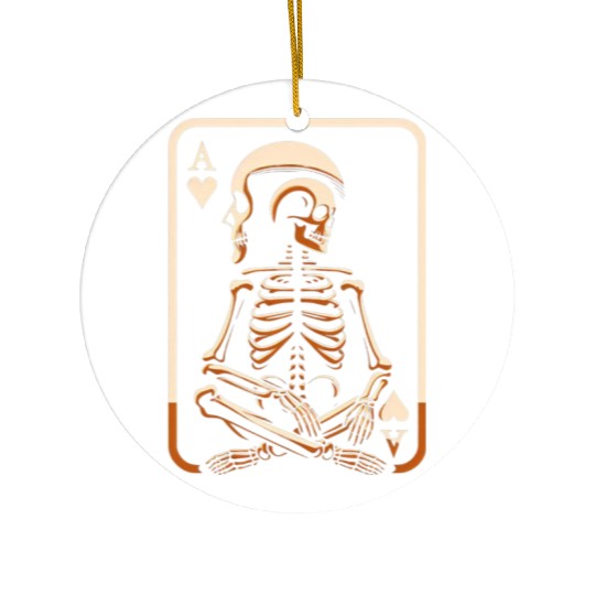 Skeleton Ace Playing Card Ceramic Ornaments