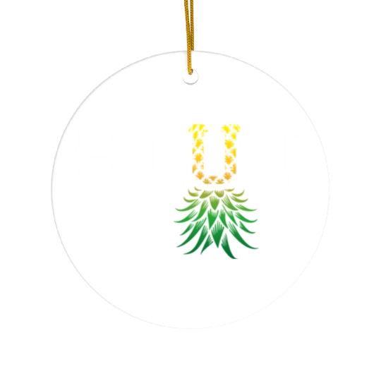 Upside Down Pineapple Hotwife Swinger Open Ceramic Ornaments