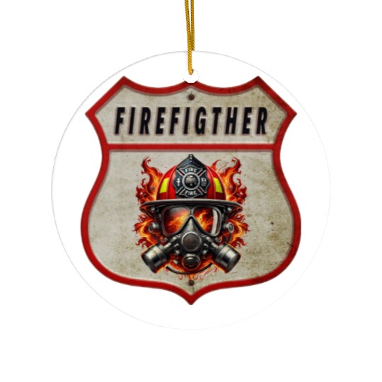 Fire Brigade Coat Of Arms Ceramic Ornaments