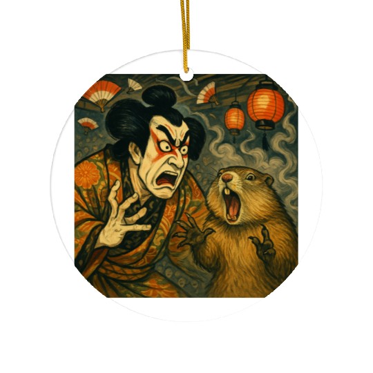 Kabuki Showdown – The Ultimate Scream-Off Ceramic Ornaments