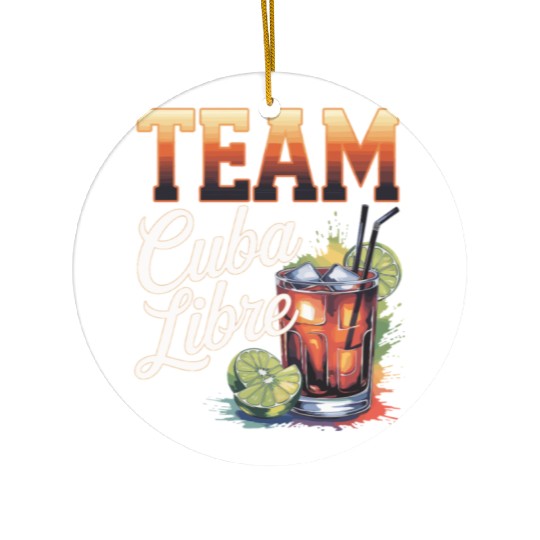 Cocktail Bartender Team Cuba Libre Ceramic Ornaments