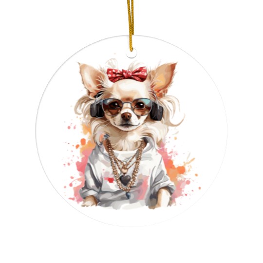 Bling Chihuahua Ceramic Ornaments