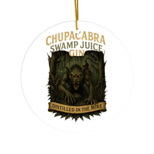 Chupacabra Swamp Juice Gin Ceramic Ornaments