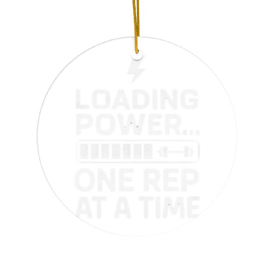 loading power funny gym quote with white text Ceramic Ornaments
