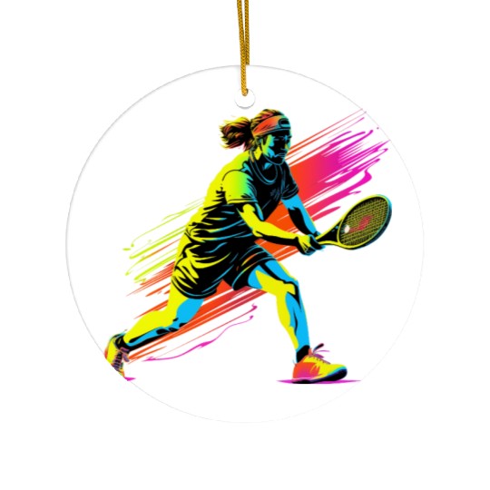 Tennis Player 90s Style Ceramic Ornaments