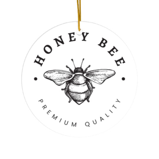 Honey Bee Emblem Ceramic Ornaments