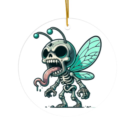 Insect Skeleton Mutant – Tongue-Out Creepy Bug Ceramic Ornaments
