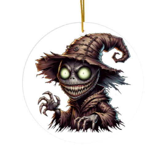 Evil Scarecrow Witch – Creepy Halloween Horror Ceramic Ornaments