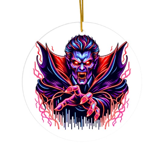 Neon Vampire Lord – Retro Horror Glow Ceramic Ornaments