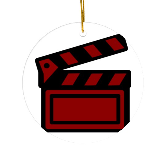 Film Clapboard Icon – Cinematic Design Ceramic Ornaments