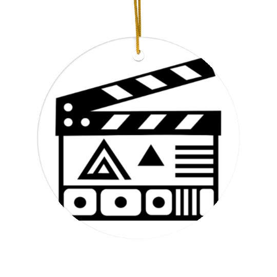Film Clapboard Icon – Cinematic Design Ceramic Ornaments