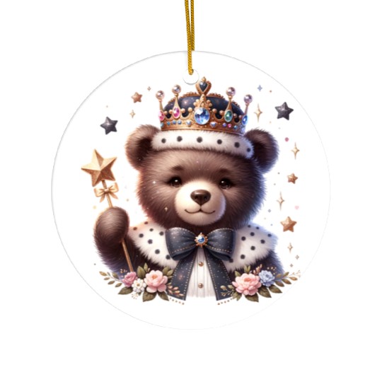 Royal Teddy Bear Magic – Crowned Cutie with Sparkl Ceramic Ornaments