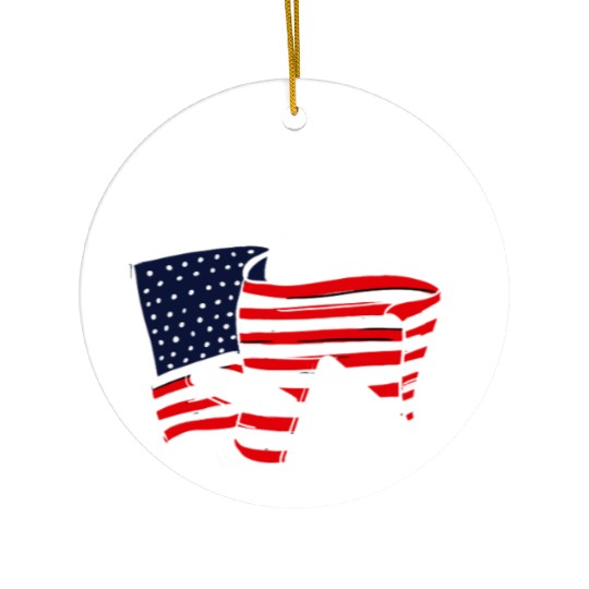 Bricklayer American Pride Flag Design Ceramic Ornaments