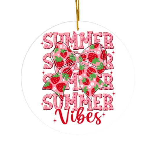 Strawberry Summer Vibes Ceramic Ornaments