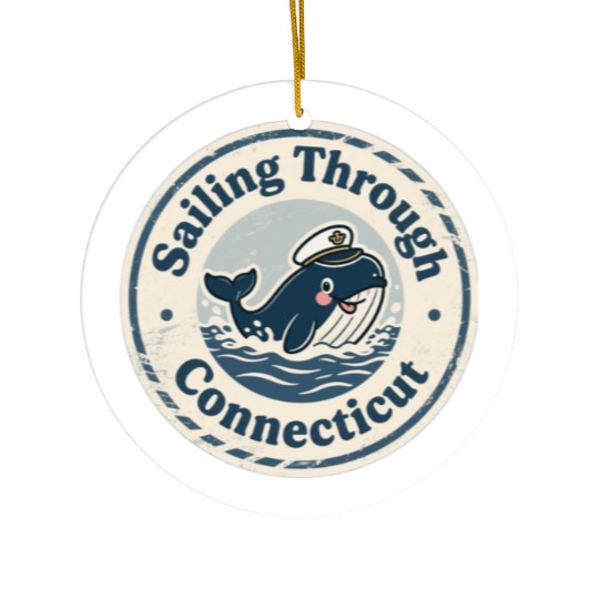 Connecticut Whale Captain Design Ceramic Ornaments