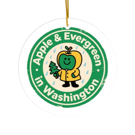 Pacific Northwest Charm Washington Vintage Apple Ceramic Ornaments