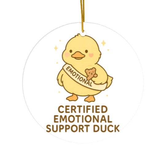 Certified Emotional Support Duck Ceramic Ornaments