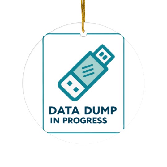 Data Dump In Progress USB Drive 2000s Ceramic Ornaments