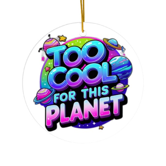 Too Cool for This Planet Ceramic Ornaments