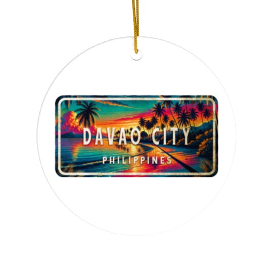 Davao City - Tropical Retro Ceramic Ornaments