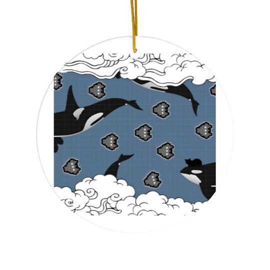 Orca Galaxy Patrol Ceramic Ornaments