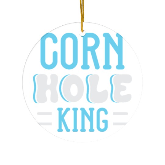 Cornhole King Distressed Badge Ceramic Ornaments