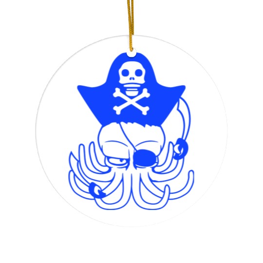Octopus pirate crew captain sailor buccaneer sail Ceramic Ornaments