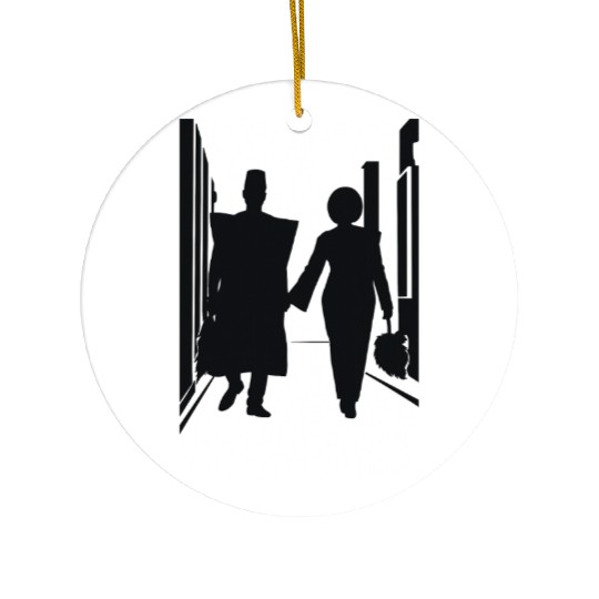African Couple Stepping Out Ceramic Ornaments