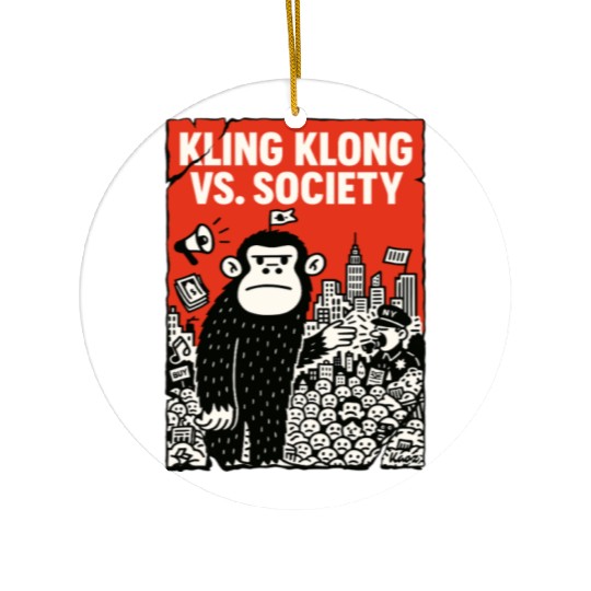 Kling Klong vs. Society – Protest Ape Ceramic Ornaments