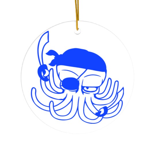 Octopus pirate crew captain sailor buccaneer sail Ceramic Ornaments