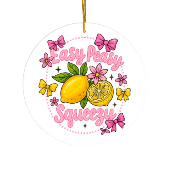 Preppy Lemon Summer Lemon Coquette Ceramic Ornaments