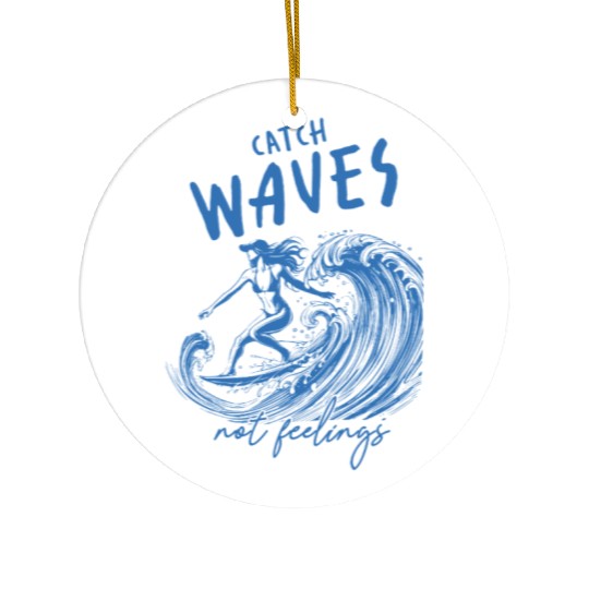 Catch Waves Beach Vacation Ceramic Ornaments
