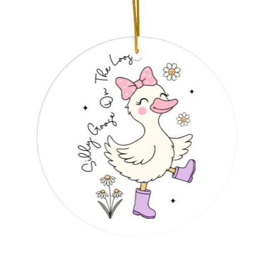 Silly Goose on the Loose Ceramic Ornaments