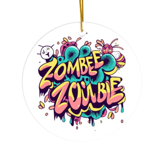 Zombee Zombie Graffiti Ceramic Ornaments