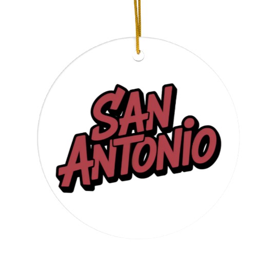 San Antonio Text Design Ceramic Ornaments