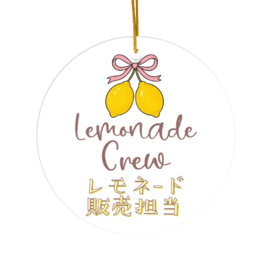 Lemonade Crew Coquette Bow Ceramic Ornaments