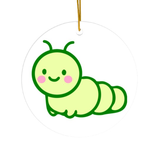 Cute Green Caterpillar- Adorable Insect Lover Ceramic Ornaments