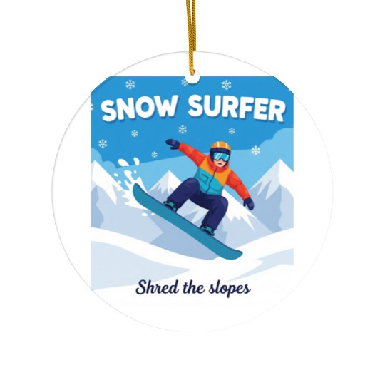 Snow Surfer - Snowboarding Ceramic Ornaments