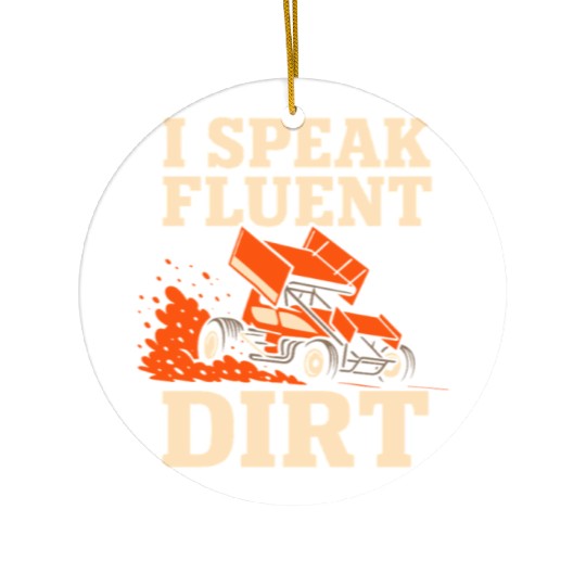 Sprint Car Racing Dirt Track Speed Oval Race Ceramic Ornaments