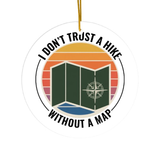 GIS Map Compass Retro Adventure Outdoor Ceramic Ornaments