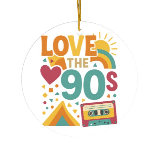 Retro 90s Love – V Ceramic Ornaments