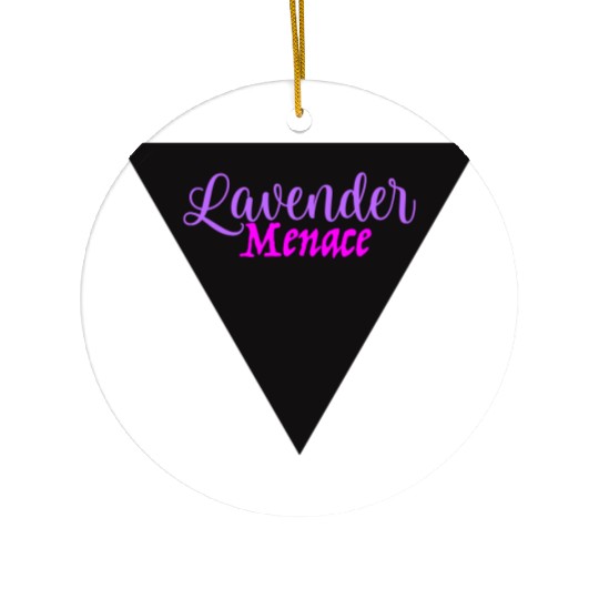 Lavender Menace Black Triangle Ceramic Ornaments